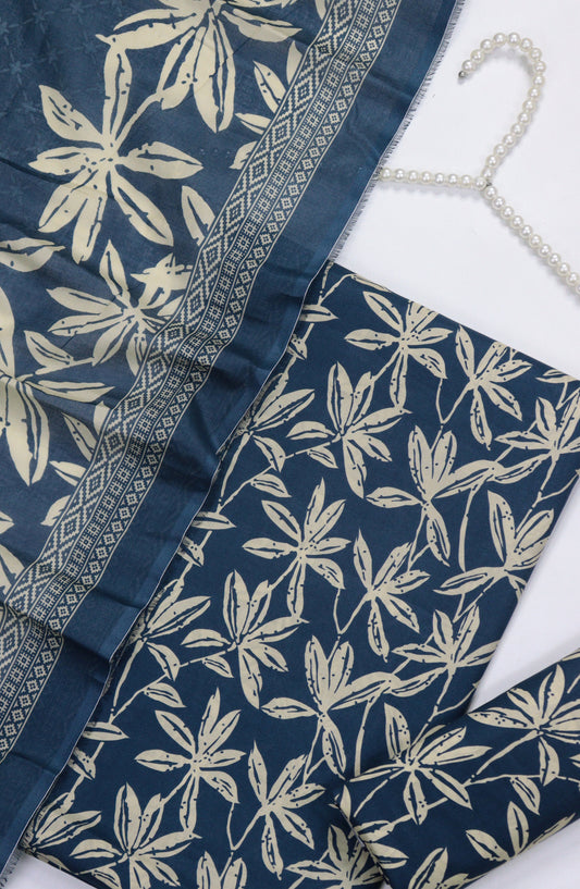 Bin Saeed Digital Printed Cotton Unstitched 3 Piece Suit - Design-B-06 - BS25DPR - Blue - Winter Collection