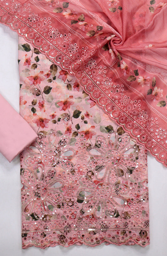 Bin Saeed Embroidered Lawn Unstitched 3 Piece Suit - D-05 - BS26UNE - Pink - Summer Collection