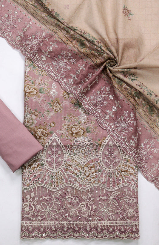 Bin Saeed Embroidered Lawn Unstitched 3 Piece Suit - D-03 - BS26UNE - Pink - Summer Collection