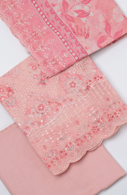 Bin Saeed Embroidered Cambric Unstitched 3 Piece Suit - D-03 - BS26UCB - Pink - Summer Collection