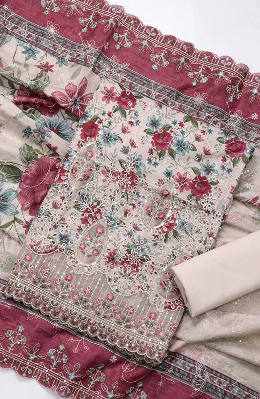 Bin Saeed Embroidered Lawn Unstitched 3 Piece Suit - D-02 - BS26UNE - Multi - Summer Collection