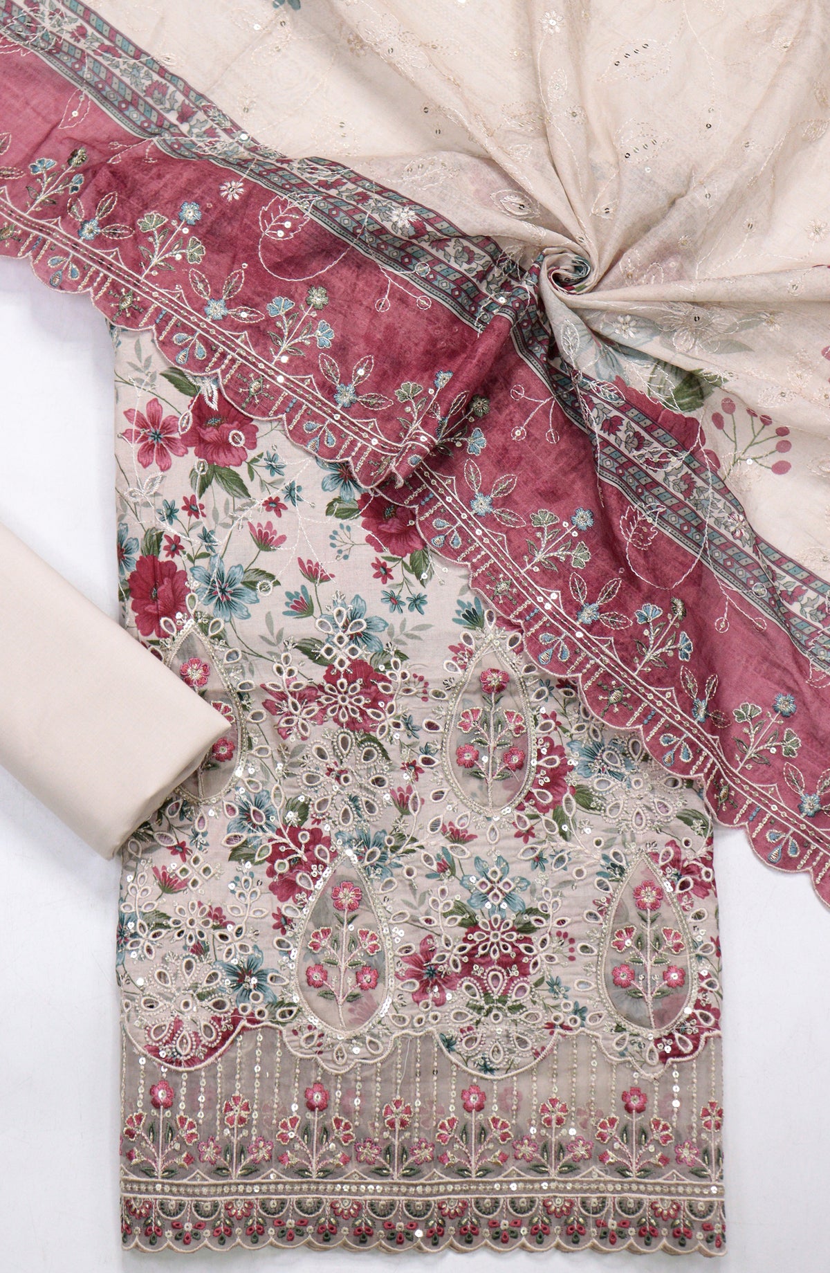 Bin Saeed Embroidered Lawn Unstitched 3 Piece Suit - D-02 - BS26UNE - Multi - Summer Collection