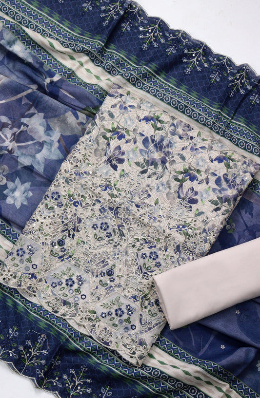 Bin Saeed Printed Lawn Unstitched 3 Piece Suit - D-01 - BS26UNE - Blue - Summer Collection