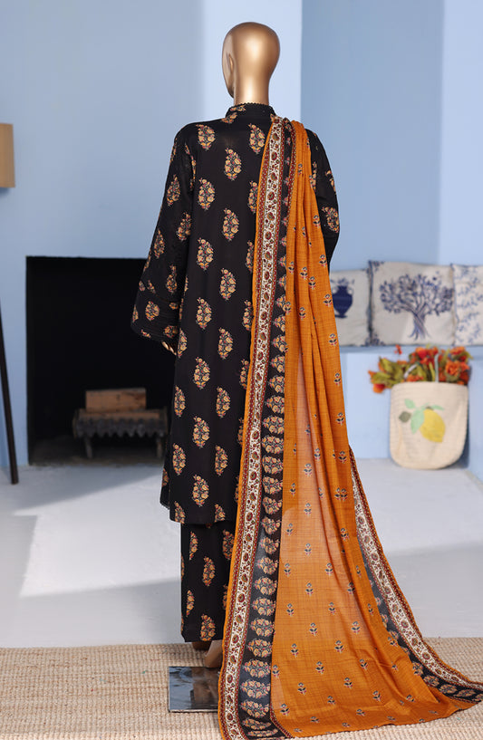 Bin Saeed Exclusive Embroidered Lawn Stitched 3 Piece Suit - D-05 - BS26PNT - Black - Summer Collection