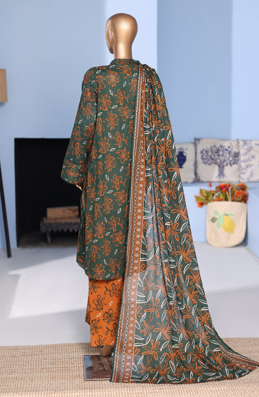 Bin Saeed Exclusive Embroidered Lawn Stitched 3 Piece Suit - D-03 - BS26PNT - Green - Summer Collection