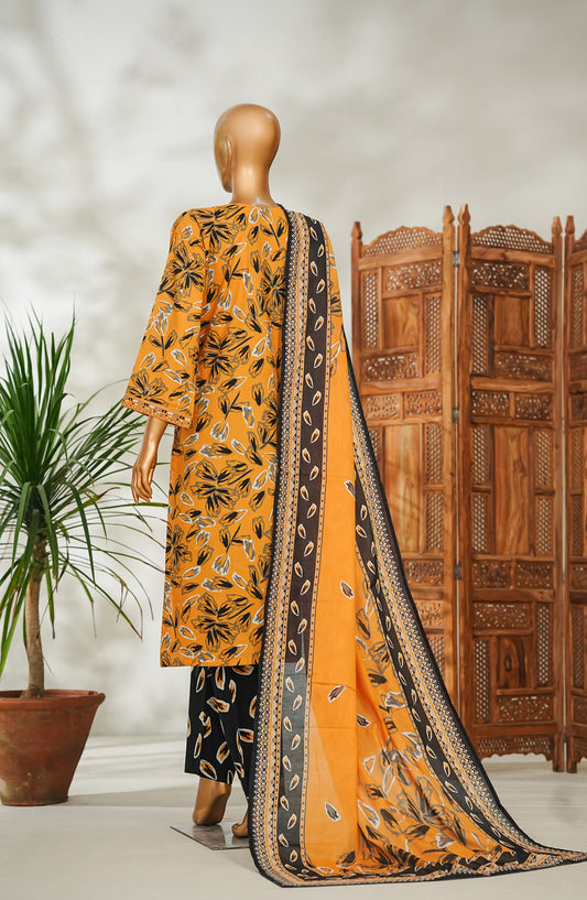 Bin Saeed Embroidered Lawn Stitched 3 Piece Suit - Design-18 - BS26EMB - Yellow - Summer Collection