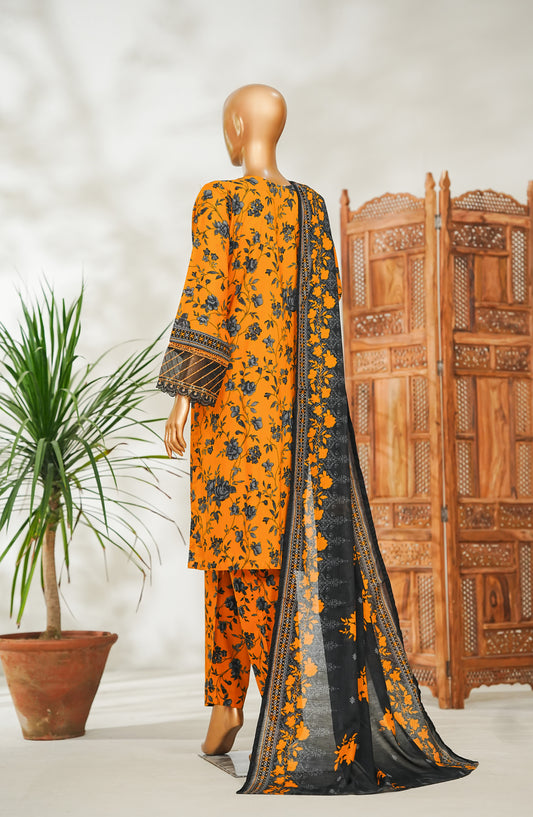 Bin Saeed Embroidered Lawn Stitched 3 Piece Suit - Design-11 - BS26EMB - Yellow - Summer Collection