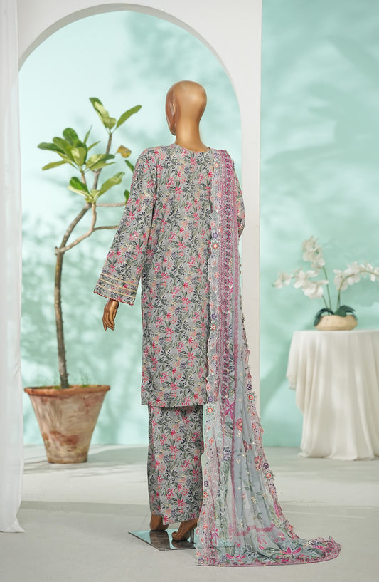 Bin Saeed Printed Lawn Stitched 3 Piece Suit - Design-02 - BS26LRY - Beige - Luxury Collection