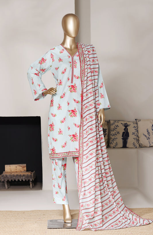 Bin Saeed Exclusive Printed Lawn Stitched 3 Piece Suit - D-04 - BS26SIV - Blue - Summer Collection