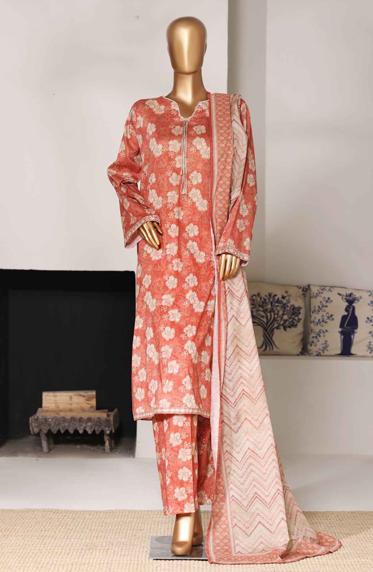 Bin Saeed Exclusive Printed Lawn Stitched 3 Piece Suit - D-03 - BS26SIV - Pink - Summer Collection