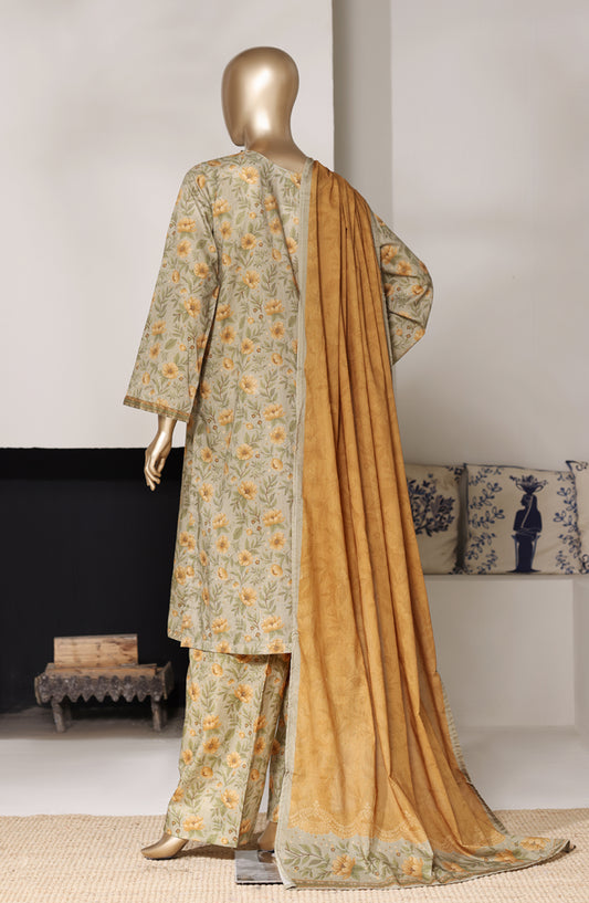 Bin Saeed Exclusive Printed Lawn Stitched 3 Piece Suit - D-02 - BS26SIV - Yellow - Summer Collection