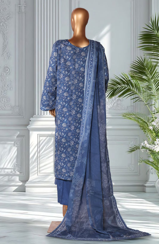 Bin Saeed Exclusive Printed Lawn Stitched 3 Piece Suit - D-51 - BS26EXP - Blue - Summer Collection