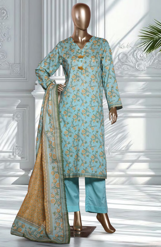 Bin Saeed Exclusive Printed Lawn Stitched 3 Piece Suit - D-48 - BS26EXP - Green - Summer Collection