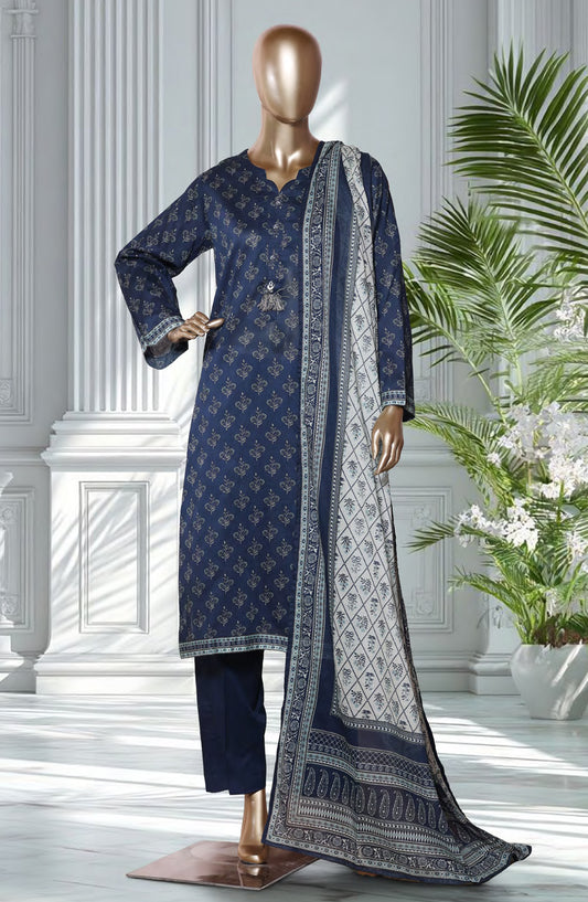 Bin Saeed Exclusive Printed Lawn Stitched 3 Piece Suit - D-45 - BS26EXP - Blue - Summer Collection