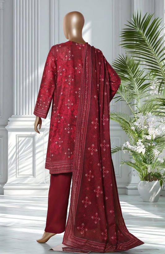 Bin Saeed Exclusive Printed Lawn Stitched 3 Piece Suit - D-44 - BS26EXP - Red - Summer Collection