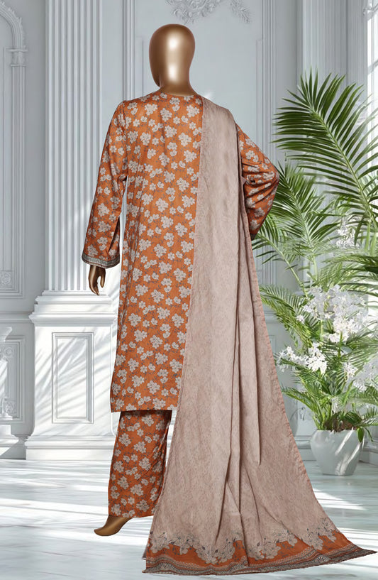 Bin Saeed Exclusive Printed Lawn Stitched 3 Piece Suit - D-41 - BS26EXP - Rust - Summer Collection
