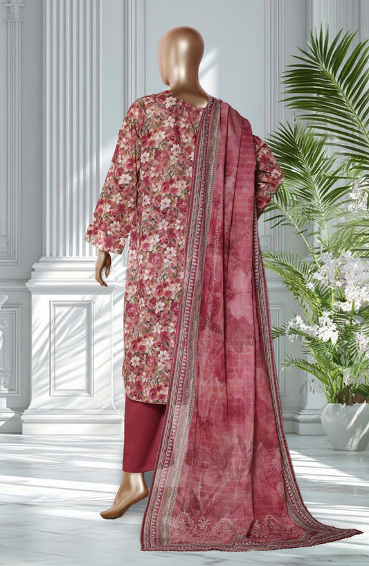 Bin Saeed Exclusive Printed Lawn Stitched 3 Piece Suit - D-38 - BS26EXP - Pink - Summer Collection