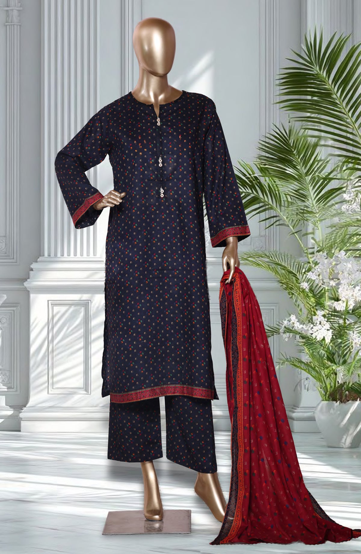 Bin Saeed Exclusive Printed Lawn Stitched 3 Piece Suit - D-36 - BS26EXP - Blue - Summer Collection