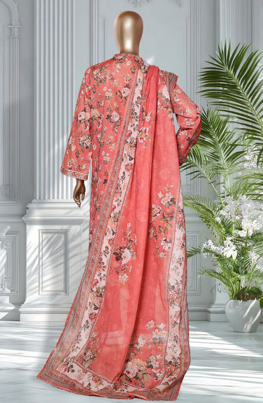 Bin Saeed Exclusive Printed Lawn Stitched 3 Piece Suit - D-35 - BS26EXP - Pink - Summer Collection