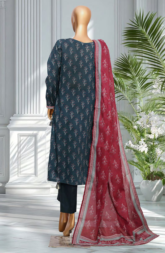 Bin Saeed Exclusive Printed Lawn Stitched 3 Piece Suit - D-34 - BS26EXP - Blue - Summer Collection