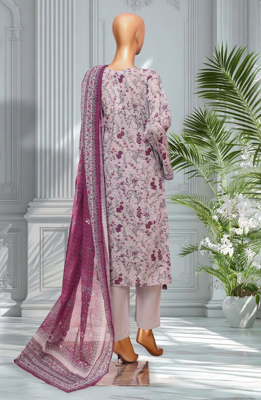 Bin Saeed Exclusive Printed Lawn Stitched 3 Piece Suit - D-33 - BS26EXP - Purple - Summer Collection