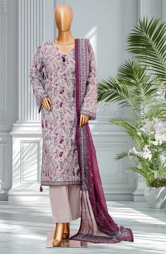 Bin Saeed Exclusive Printed Lawn Stitched 3 Piece Suit - D-33 - BS26EXP - Purple - Summer Collection