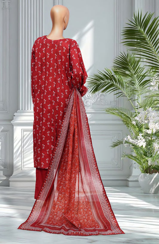 Bin Saeed Exclusive Printed Lawn Stitched 3 Piece Suit - D-32 - BS26EXP - Red - Summer Collection