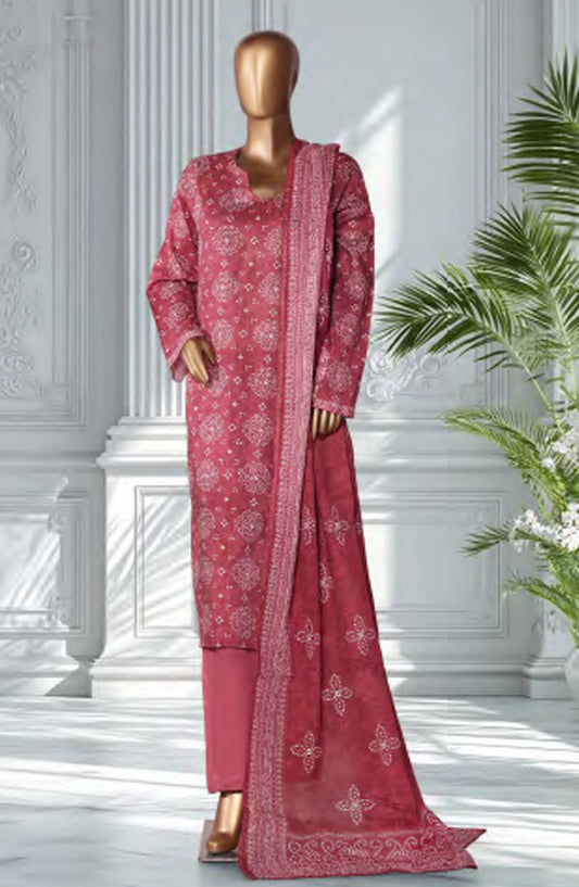 Bin Saeed Exclusive Printed Lawn Stitched 3 Piece Suit - D-25 - BS26EXP - Pink - Summer Collection
