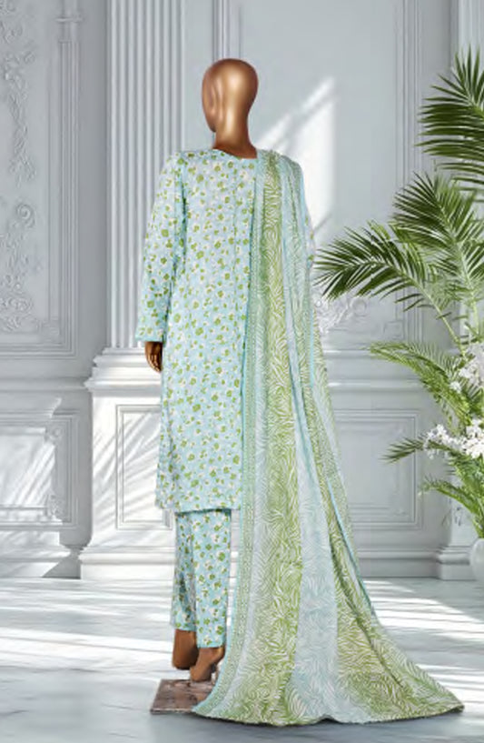 Bin Saeed Exclusive Printed Lawn Stitched 3 Piece Suit - D-22 - BS26EXP - Green - Summer Collection