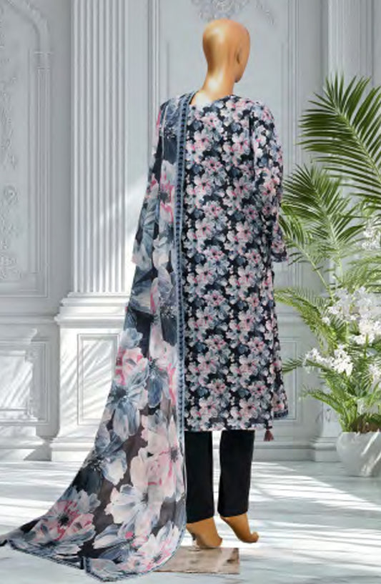 Bin Saeed Exclusive Printed Lawn Stitched 3 Piece Suit - D-20 - BS26EXP - Blue - Summer Collection