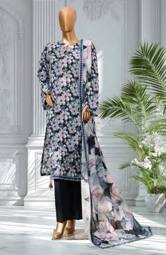 Bin Saeed Exclusive Printed Lawn Stitched 3 Piece Suit - D-20 - BS26EXP - Blue - Summer Collection