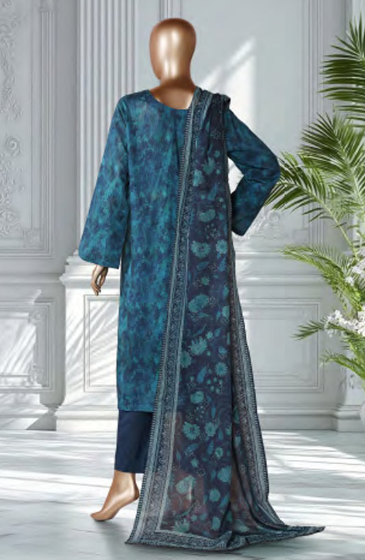 Bin Saeed Exclusive Printed Lawn Stitched 3 Piece Suit - D-17 - BS26EXP - Teal - Summer Collection