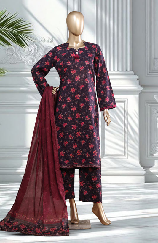 Bin Saeed Exclusive Printed Lawn Stitched 3 Piece Suit - D-10 - BS26EXP - Black - Summer Collection
