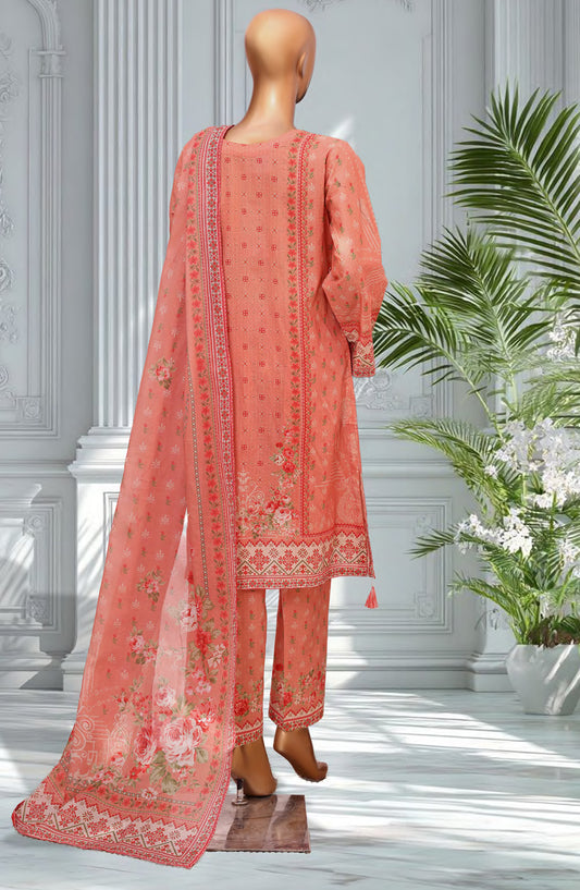 Bin Saeed Exclusive Printed Lawn Stitched 3 Piece Suit - D-09 - BS26EXP - Peach - Summer Collection