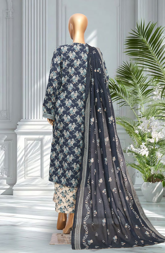 Bin Saeed Exclusive Printed Lawn Stitched 3 Piece Suit - D-08 - BS26EXP - Blue - Summer Collection