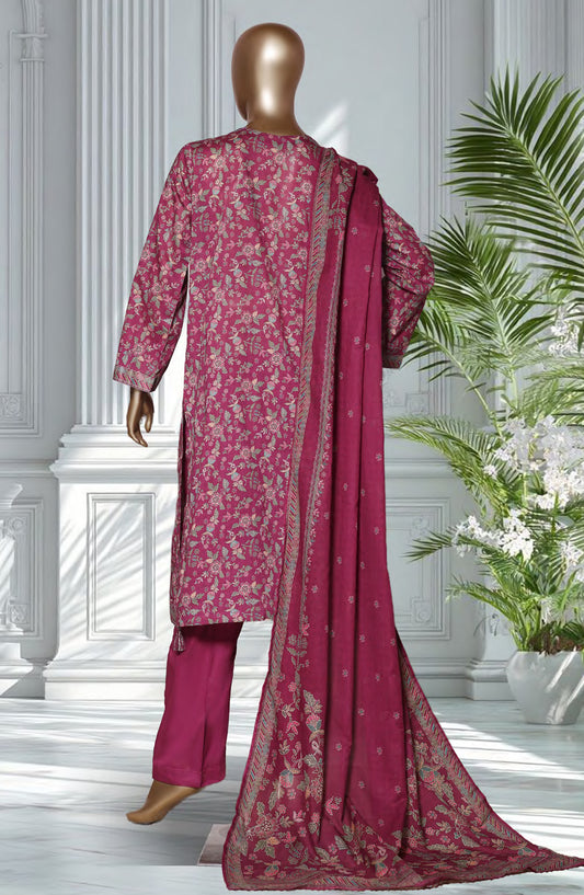Bin Saeed Exclusive Printed Lawn Stitched 3 Piece Suit - D-07 - BS26EXP - Pink - Summer Collection