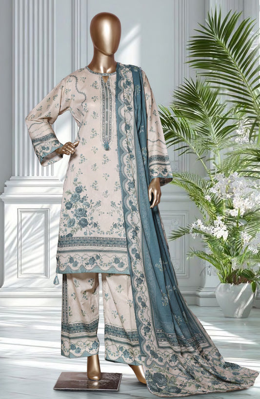 Bin Saeed Exclusive Printed Lawn Stitched 3 Piece Suit - D-04 - BS26EXP - Fawn - Summer Collection