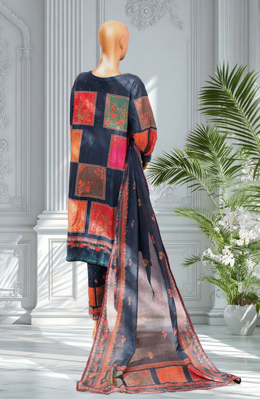 Bin Saeed Exclusive Printed Lawn Stitched 3 Piece Suit - D-02 - BS26EXP - Black - Summer Collection