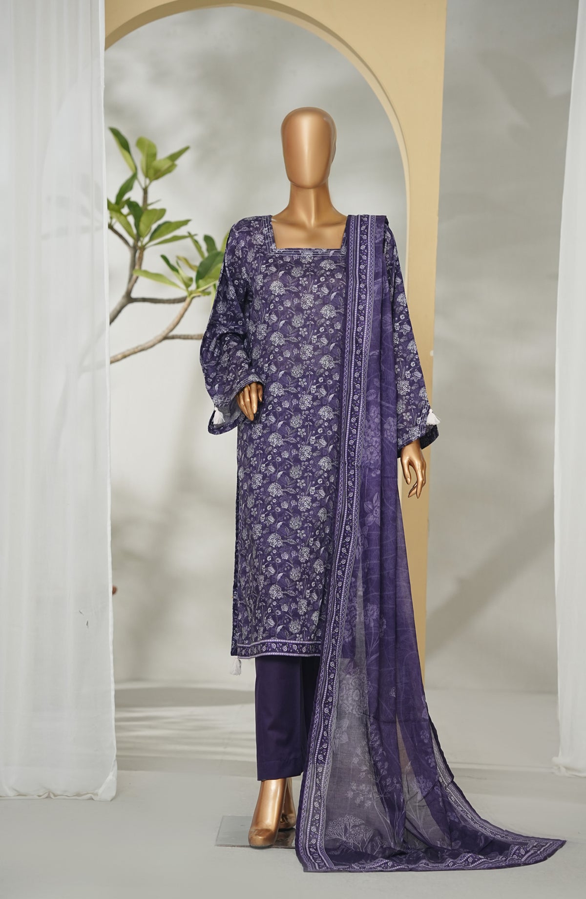 Bin Saeed Exclusive Printed Lawn Stitched 3 Piece Suit - D-09 - BS26XPL - Blue - Summer Collection