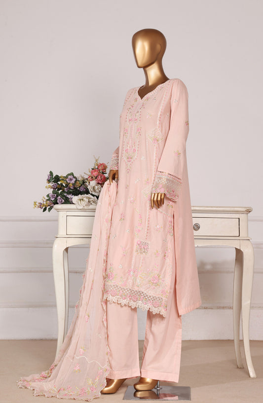 Bin Saeed Luxury Embroidered Formal Stitched 3 Piece Suit - D-13 - BS26FLX - Pink - Festive Collection