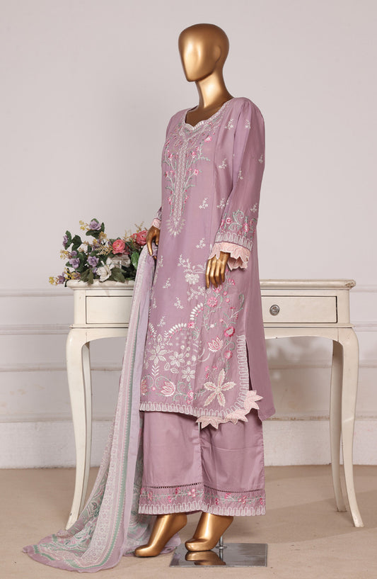 Bin Saeed Luxury Embroidered Formal Stitched 3 Piece Suit - D-12 - BS26FLX - Purple - Festive Collection