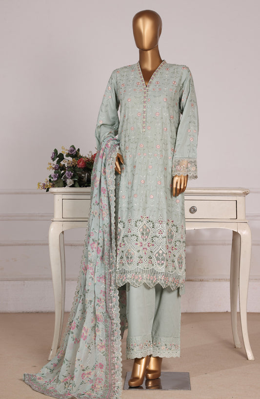 Bin Saeed Luxury Embroidered Formal Stitched 3 Piece Suit - D-08 - BS26FLX - Green - Festive Collection