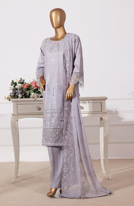 Bin Saeed Luxury Embroidered Formal Stitched 3 Piece Suit - D-04 - BS26FLX - Purple - Festive Collection