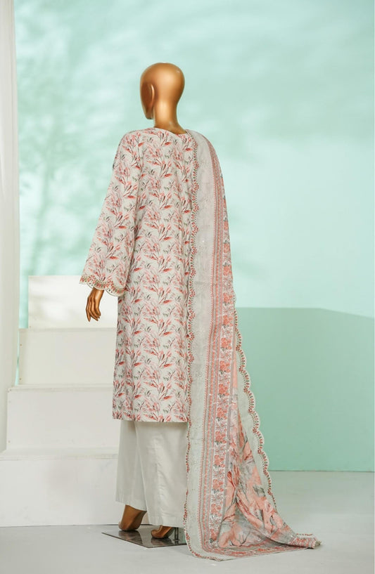 Bin Saeed Luxury Embroidered Stitched 3 Piece Suit - D-05 - BS26AQ - Multi - Laserkari Collection