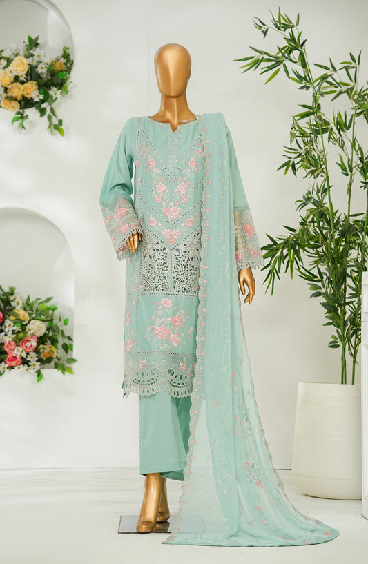 Bin Saeed Luxury Embroidered Stitched 3 Piece Suit - Design-05 - BS26PIC - Blue - Festive Collection