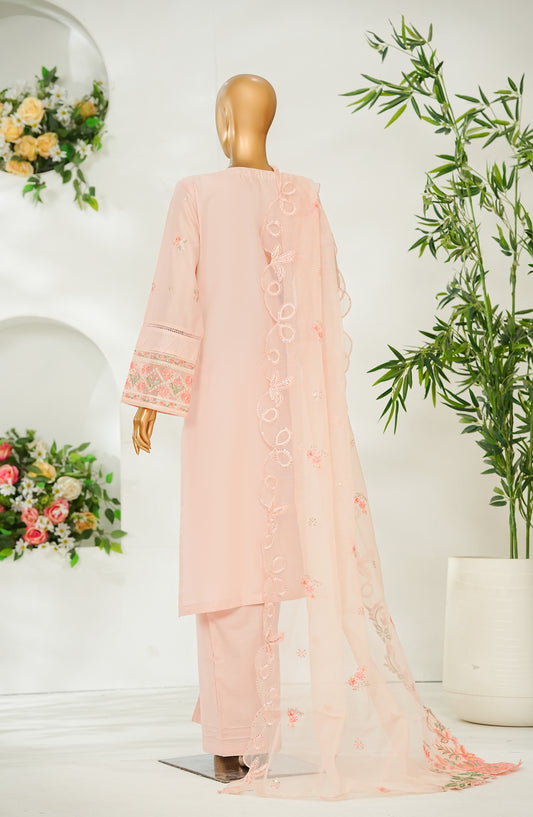 Bin Saeed Luxury Embroidered Stitched 3 Piece Suit - Design-04 - BS26PIC - Pink - Festive Collection
