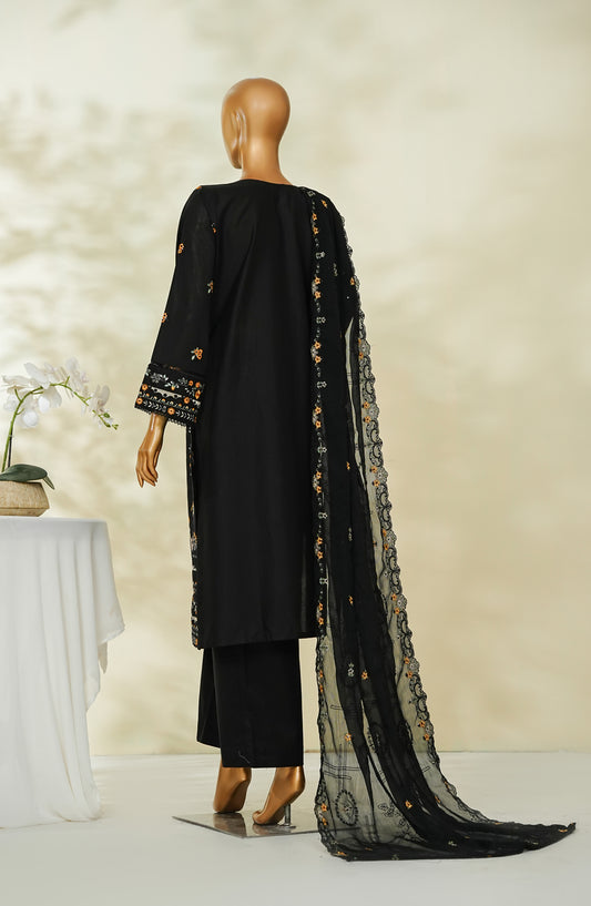 Bin Saeed Luxury Embroidered Formal Stitched 3 Piece Suit - D-01 - BS26DPC - Black - Festive Collection