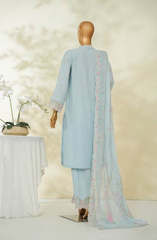 Bin Saeed Luxury Embroidered Formal Stitched 3 Piece Suit - D-02 - BS26DPC - Blue - Festive Collection