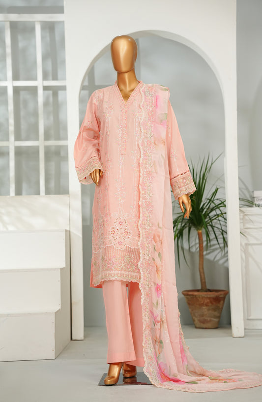 Bin Saeed Luxury Embroidered Formal Stitched 3 Piece Suit - D-03 - BS26DPC - Pink - Festive Collection