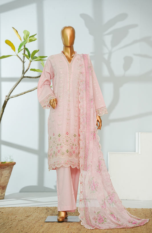 Bin Saeed Luxury Embroidered Formal Stitched 3 Piece Suit - D-05 - BS26DPC - Pink - Festive Collection
